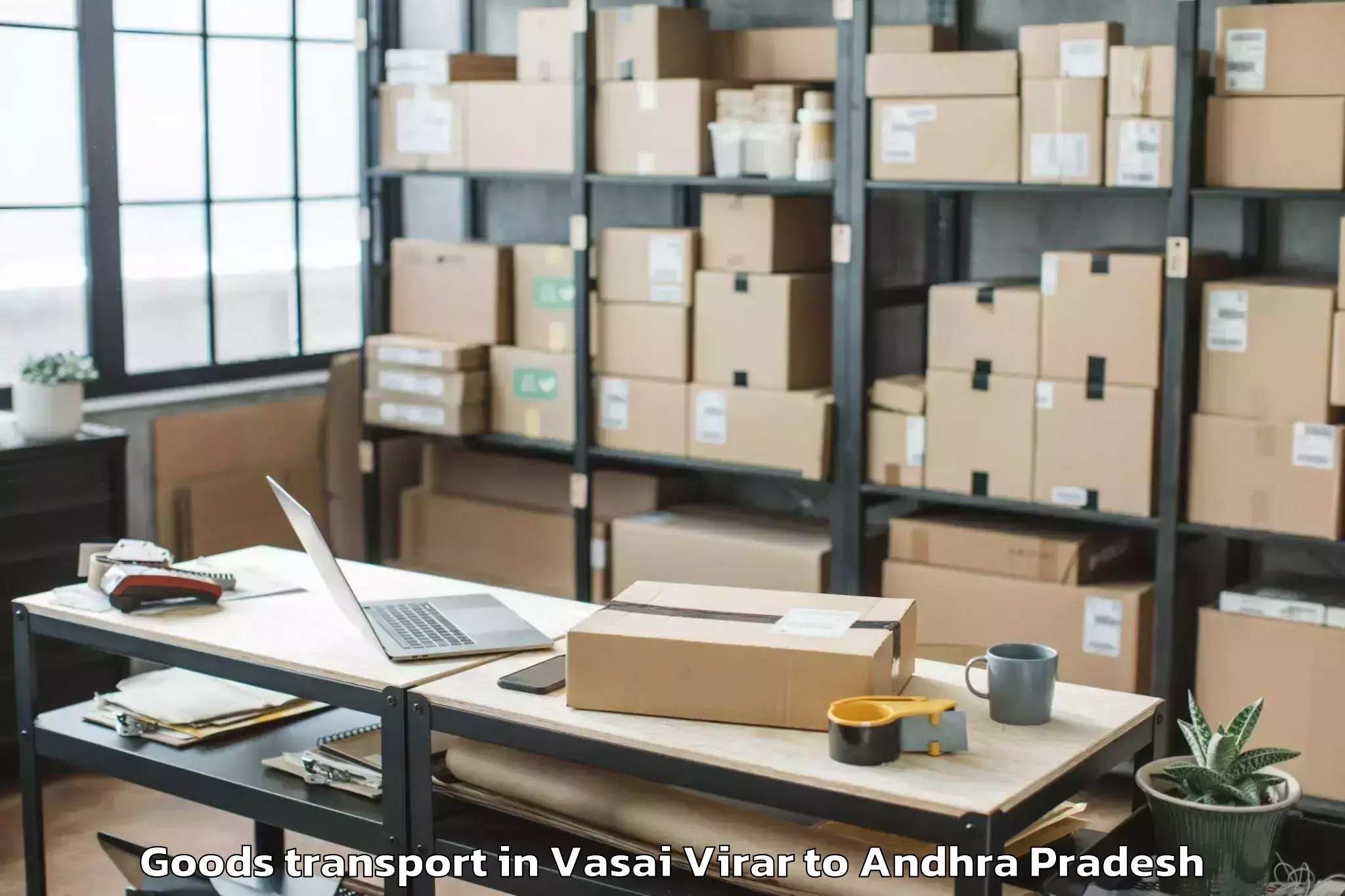 Easy Vasai Virar to Peddapappuru Goods Transport Booking